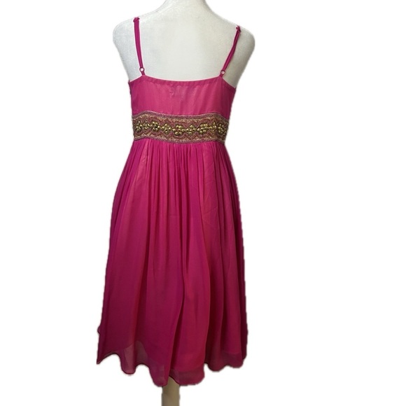Adrianna Papell Evening Pink Thin Strap Silk Dress – Size 4 - Picture 4 of 10
